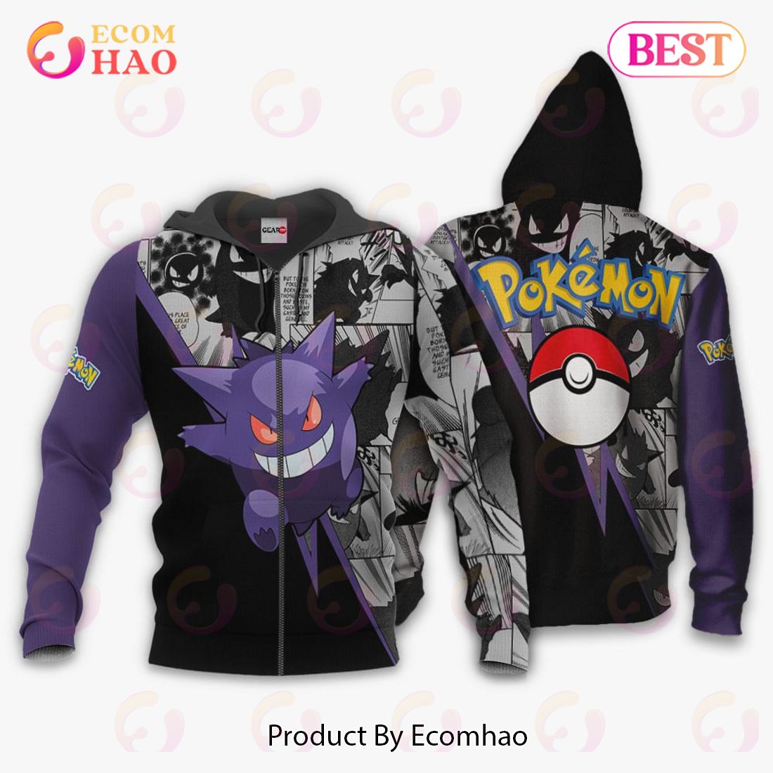 Gengar Hoodie Custom Anime Pokemon Mix Manga Ecomhao Store