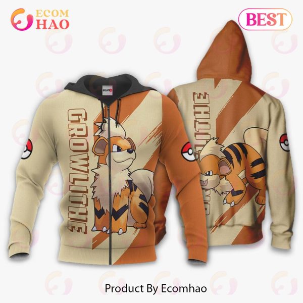Growlithe Hoodie Custom Pokemon Anime Light Style