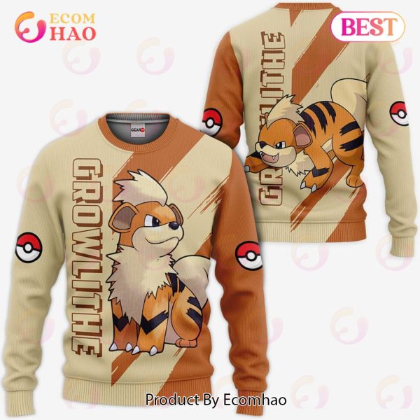 Growlithe Hoodie Custom Pokemon Anime Light Style