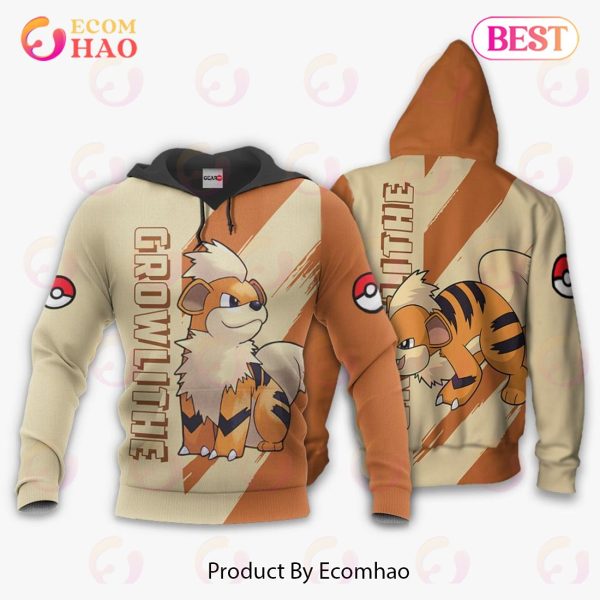 Growlithe Hoodie Custom Pokemon Anime Light Style