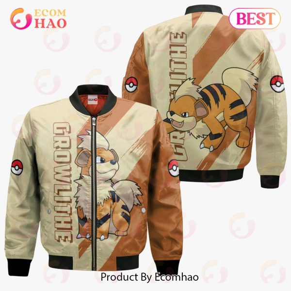 Growlithe Hoodie Custom Pokemon Anime Light Style