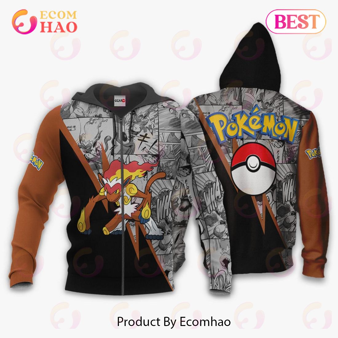 Infernape Zip Hoodie Costume Pokemon