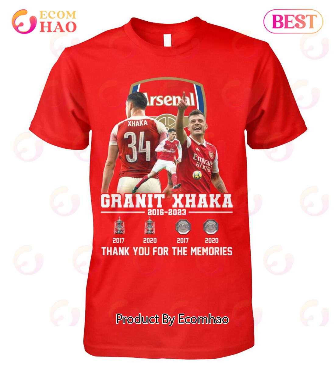 Arsenal Granit Xhaka 2016 – 2023 Thank You For The Memories T-Shirt