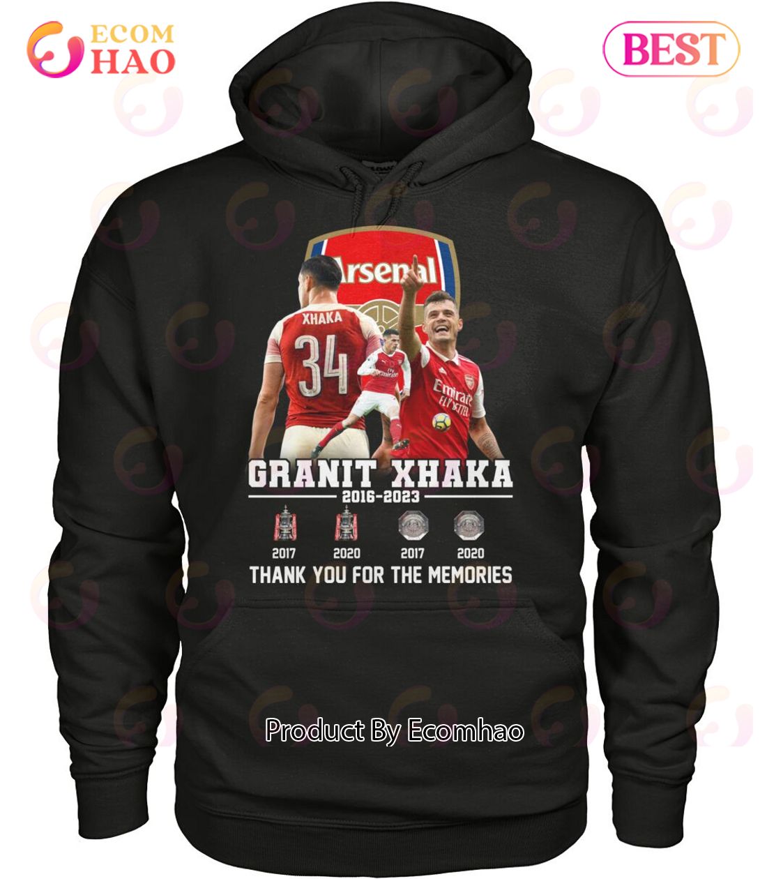 Arsenal Granit Xhaka 2016 – 2023 Thank You For The Memories T-Shirt