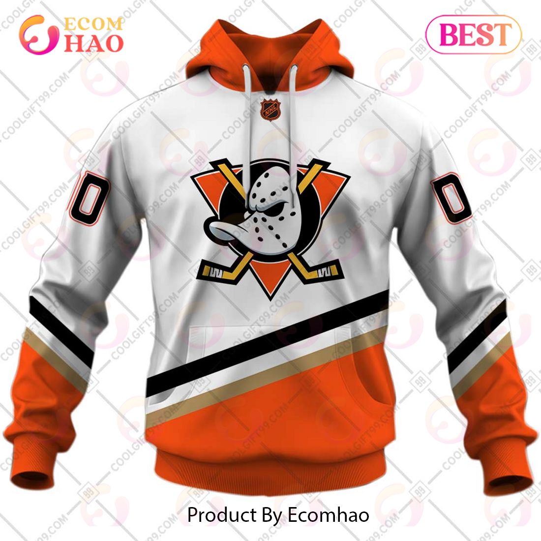 Personalized NHL Anaheim Ducks Reverse Retro 2223 Style 3D Hoodie