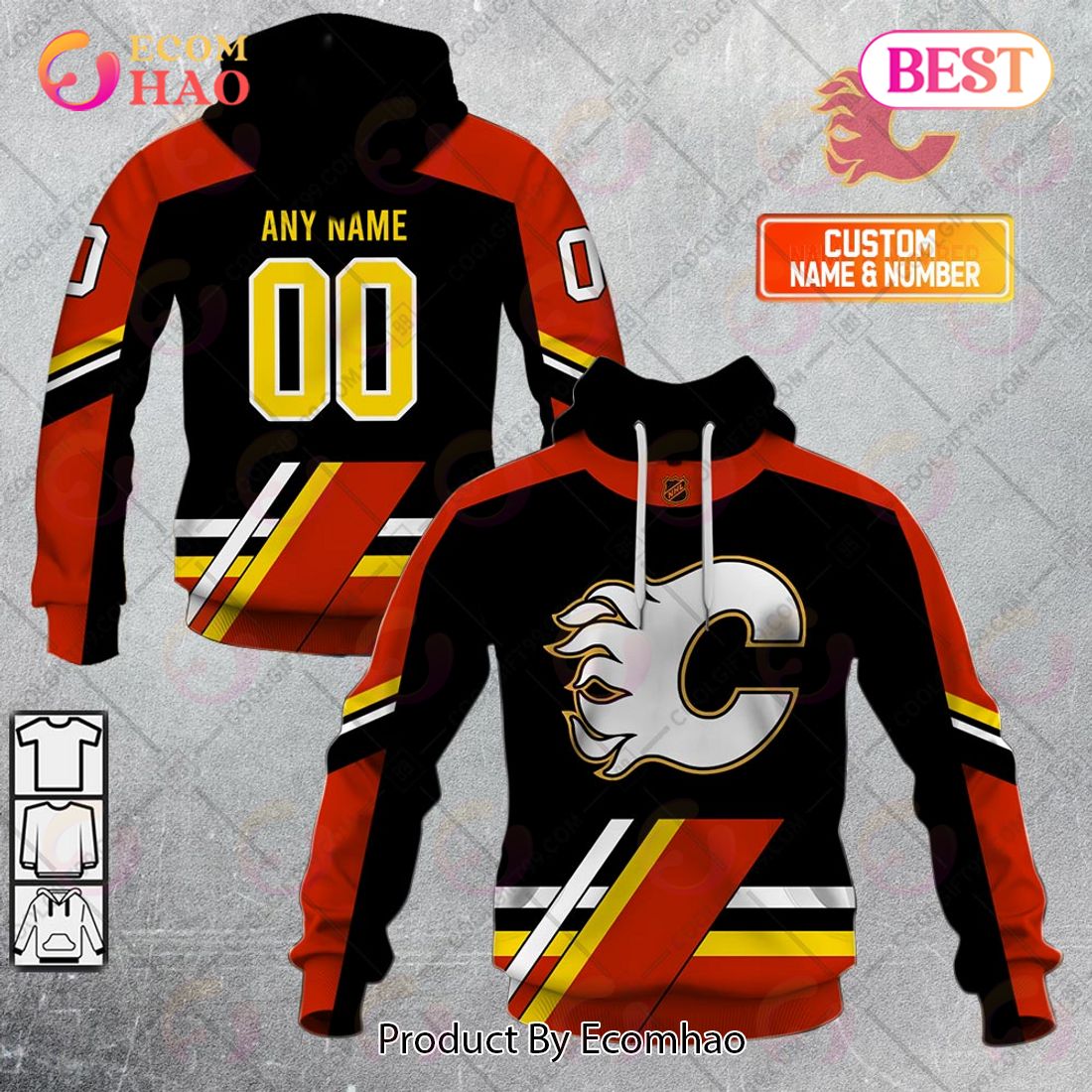 Personalized NHL Calgary Flames Reverse Retro 2223 Style 3D Hoodie