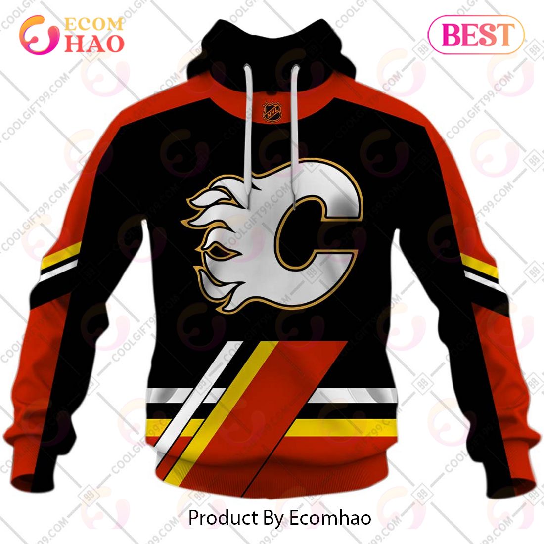 Personalized NHL Calgary Flames Reverse Retro 2223 Style 3D Hoodie