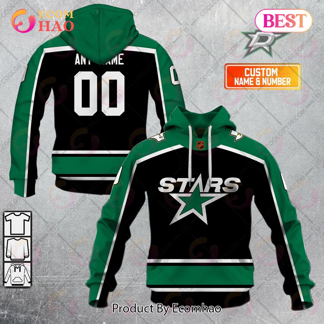 Personalized NHL Dallas Stars Reverse Retro 2223 Style 3D Hoodie