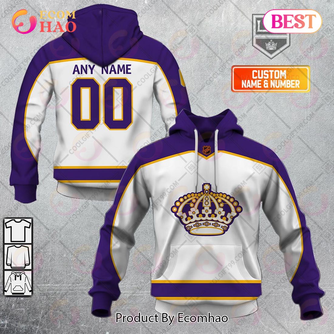 Personalized NHL Los Angeles Kings Reverse Retro 2223 Style 3D Hoodie