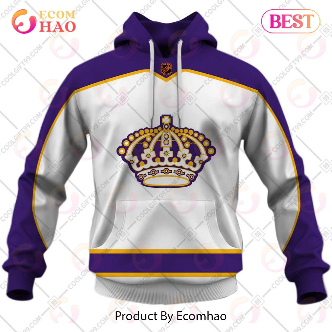 Personalized NHL Los Angeles Kings Reverse Retro 2223 Style 3D Hoodie