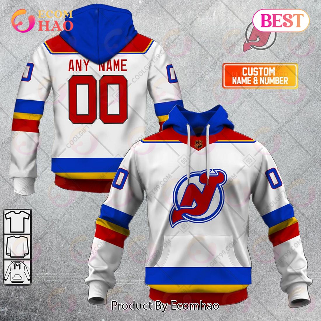 Personalized NHL New Jersey Devils Reverse Retro 2223 Style 3D Hoodie