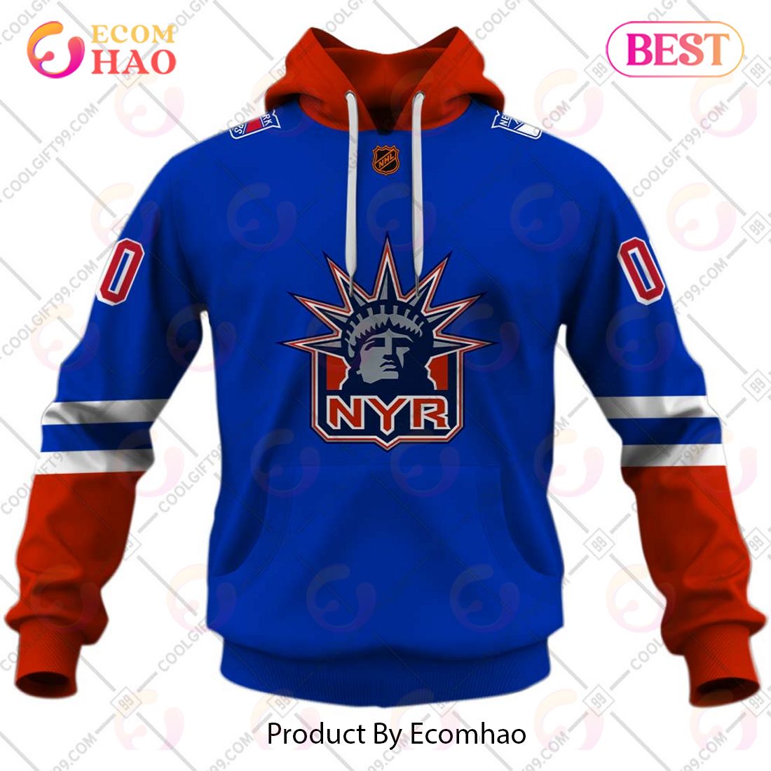 Personalized NHL New York Rangers Reverse Retro 2223 Style 3D Hoodie