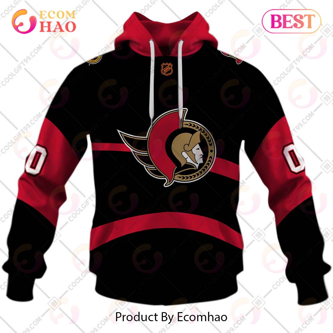 Personalized NHL Ottawa Senators Reverse Retro 2223 Style 3D Hoodie