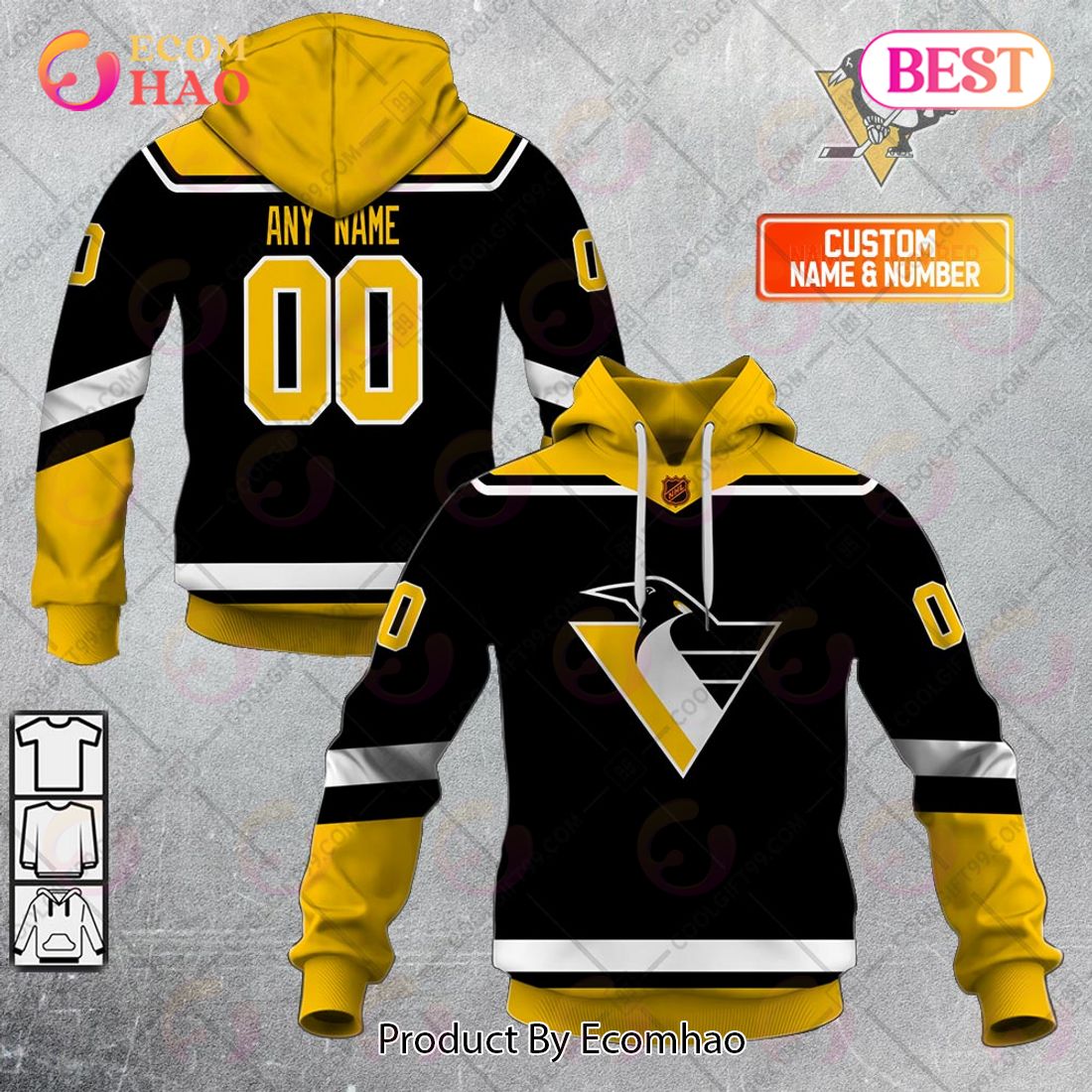 Personalized NHL Pittsburgh Penguins Reverse Retro 2223 Style 3D Hoodie