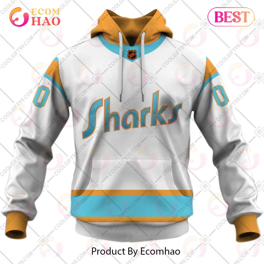 Personalized NHL San Jose Sharks Reverse Retro 2223 Style 3D Hoodie