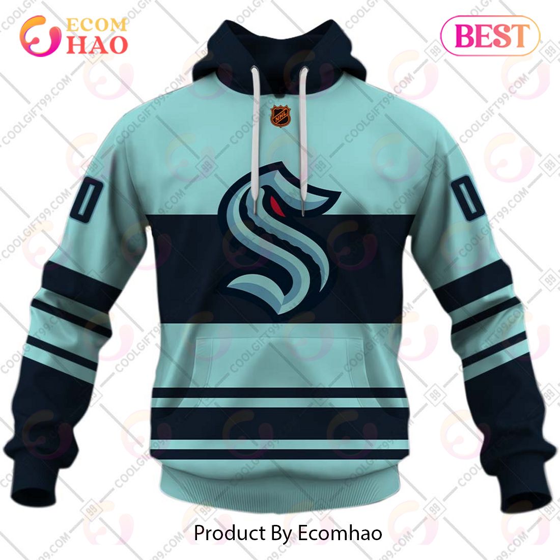 Personalized NHL Seattle Kraken Reverse Retro 2223 Style 3D Hoodie