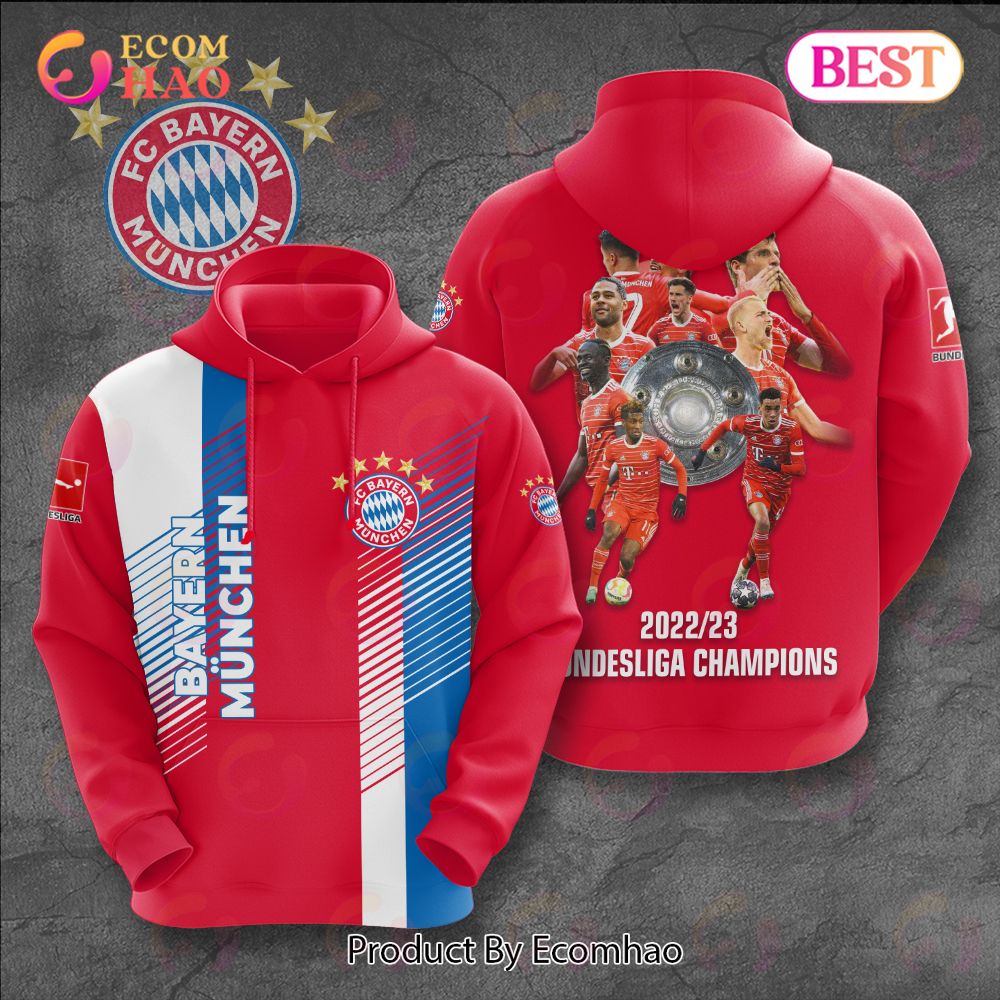 FC Bayern Munchen 2022 23 Bundesliga Champions 3D Hoodie