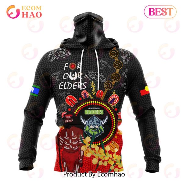 Personalized NRL Canberra Raiders Special Design For NAIDOC Week For Our Elders 3D Hoodie