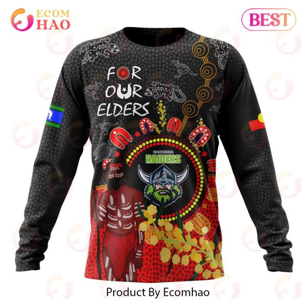 Personalized NRL Canberra Raiders Special Design For NAIDOC Week For Our Elders 3D Hoodie