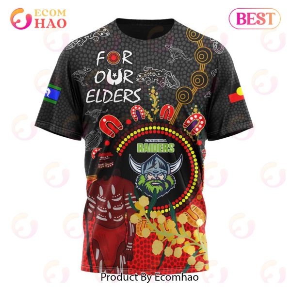 Personalized NRL Canberra Raiders Special Design For NAIDOC Week For Our Elders 3D Hoodie