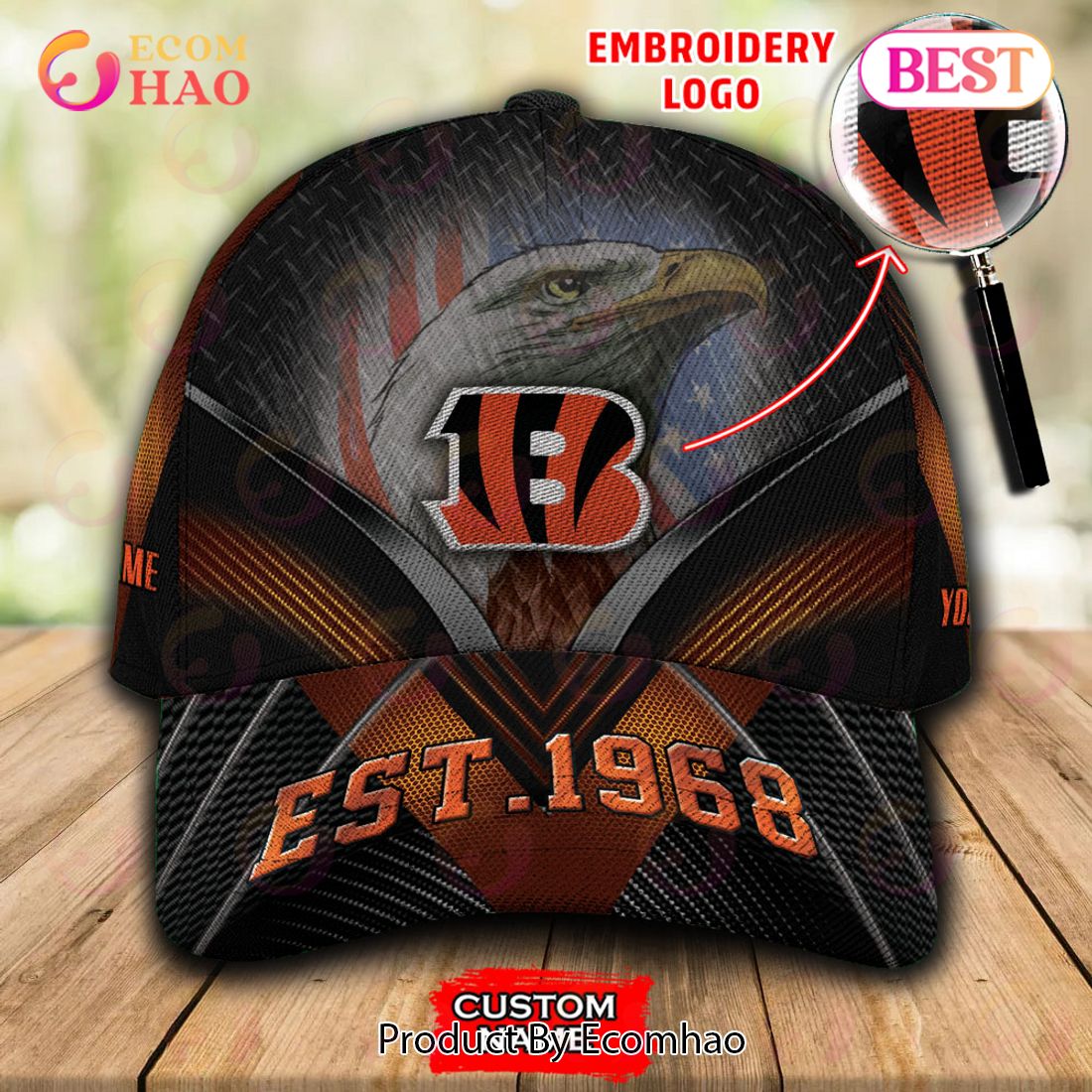 NFL Cincinnati Bengals By Age And Year Established Custom Name Embroidery Cap