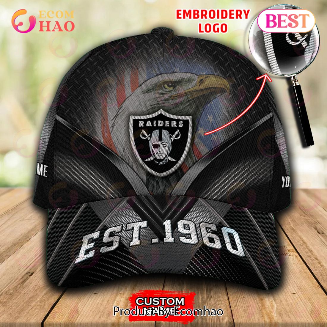 NFL Las Vegas Raiders By Age And Year Established Custom Name Embroidery Cap