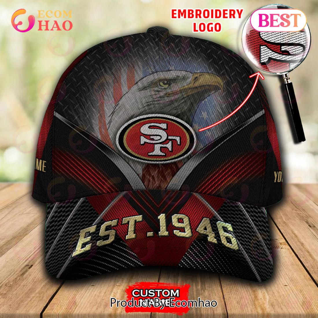 NFL San Francisco 49ers By Age And Year Established Custom Name Embroidery Cap