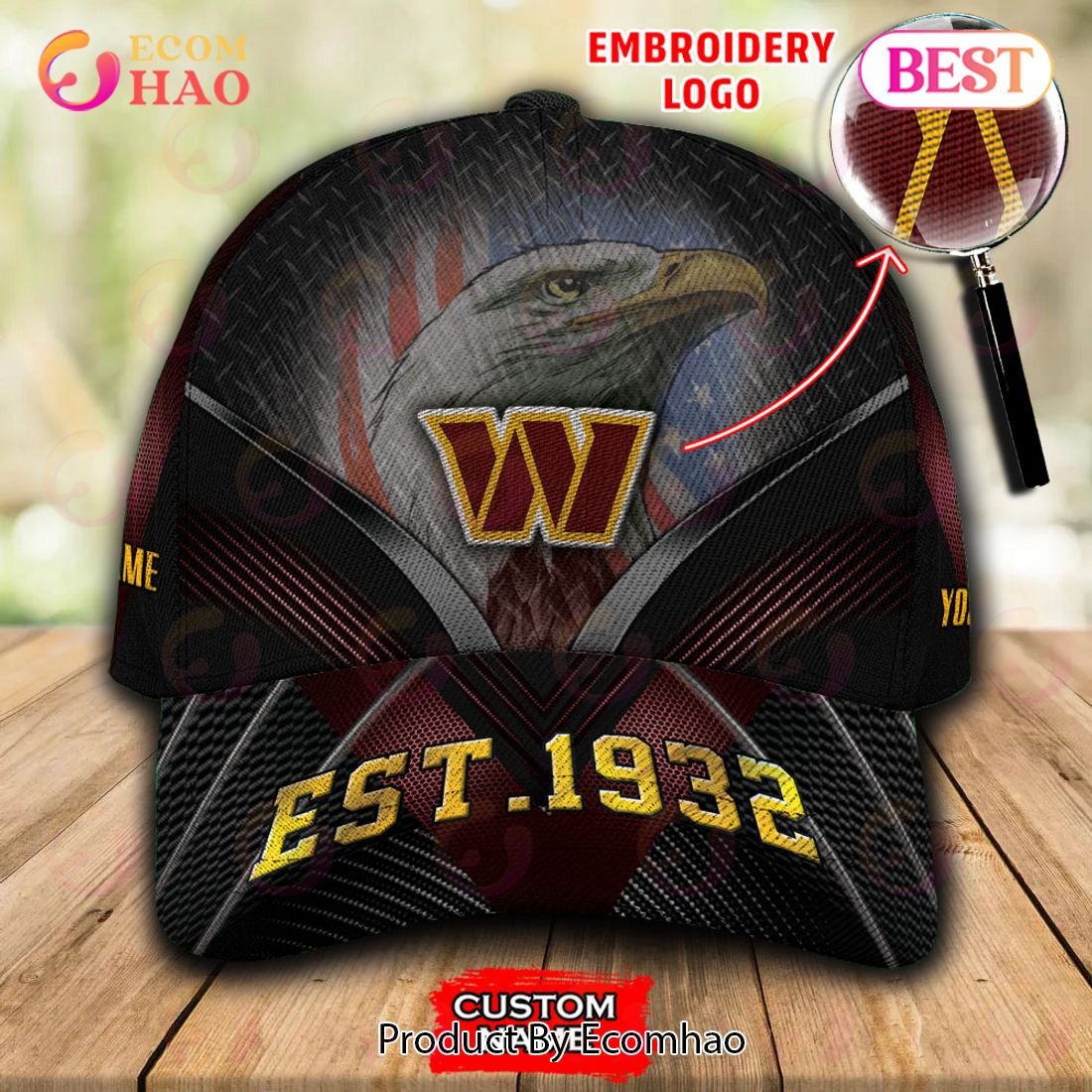 NFL Washington Commanders By Age And Year Established Custom Name Embroidery Cap