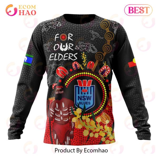 NSW Blues Special Design For NAIDOC Week For Our Elders 3D Hoodie