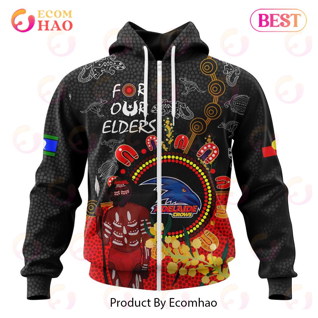 Personalized AFL Adelaide Crows Special Design For NAIDOC Week For Our Elders 3D Hoodie