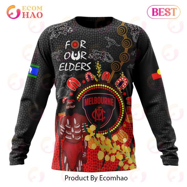 Personalized AFL Melbourne Football Club Special Design For NAIDOC Week For Our Elders 3D Hoodie