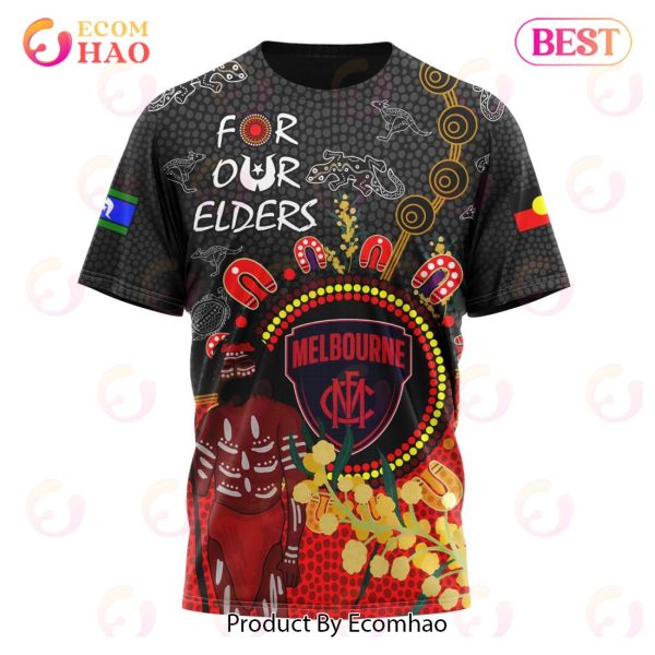 Personalized AFL Melbourne Football Club Special Design For NAIDOC Week For Our Elders 3D Hoodie