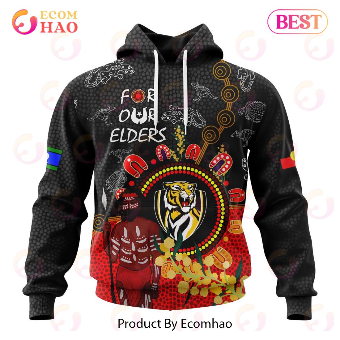 Personalized AFL Richmond Tigers Special Design For NAIDOC Week For Our Elders 3D Hoodie