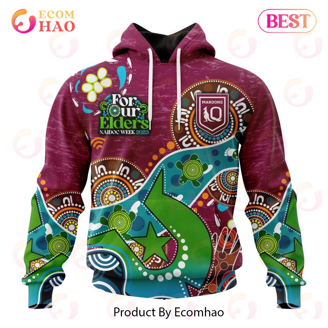 Personalized QLD Maroons Special Design For NAIDOC Week For Our Elders 3D Hoodie