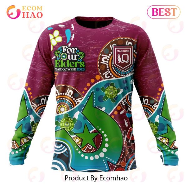 Personalized QLD Maroons Special Design For NAIDOC Week For Our Elders 3D Hoodie