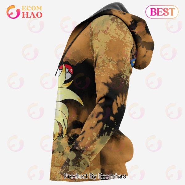 Ninetales Hoodie Custom Pokemon Anime Tie Dye Style