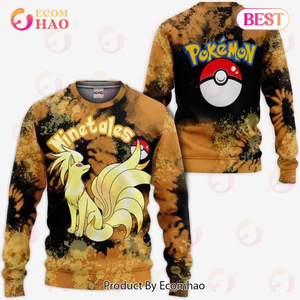 Ninetales Hoodie Custom Pokemon Anime Tie Dye Style