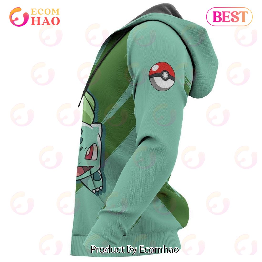 Pokemon Bulbasaur Hoodie Custom Anime Zip Jacket Ecomhao Store 7051