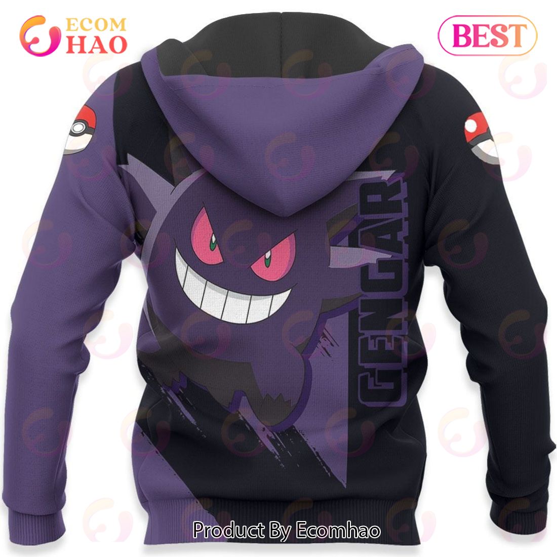 Pokemon Gengar Hoodie Custom Ecomhao Store