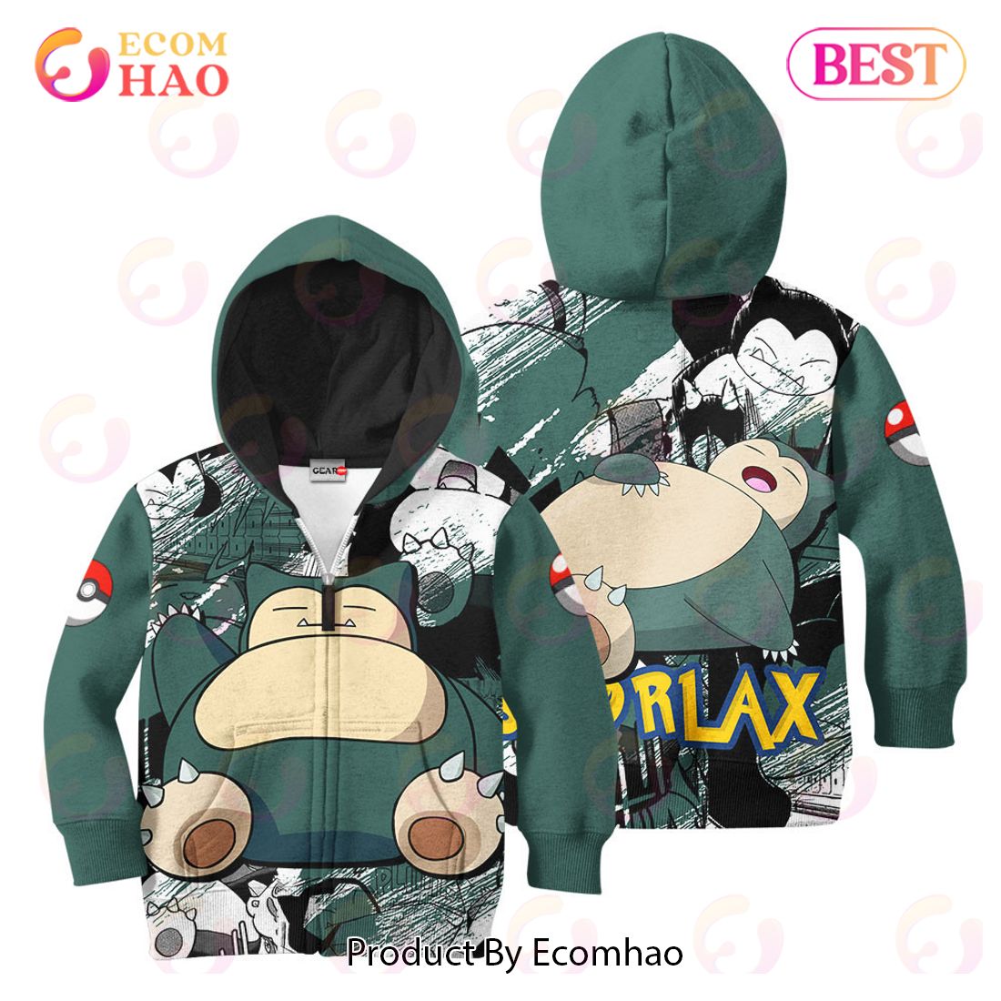 Snorlax Kids Hoodie Custom Manga Anime Clothes Snorlax Kids Hoodie Custom Manga Anime Clothes