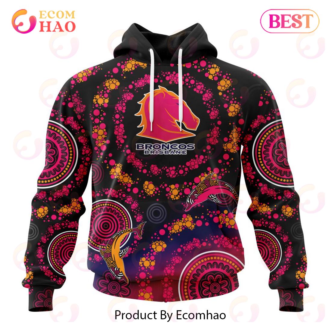 NRL Brisbane Broncos Special Pink Breast Cancer Design 3D Hoodie