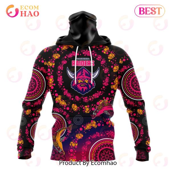 NRL Canberra Raiders Special Pink Breast Cancer Design 3D Hoodie