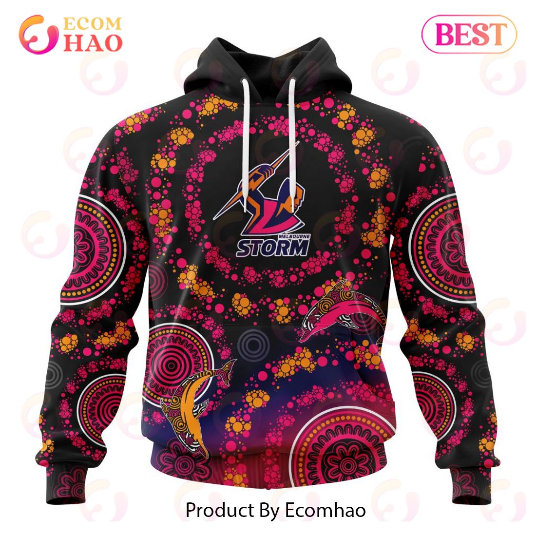 NRL Melbourne Storm Special Pink Breast Cancer Design 3D Hoodie