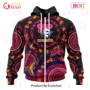 NRL Newcastle Knights Special Pink Breast Cancer Design 3D Hoodie