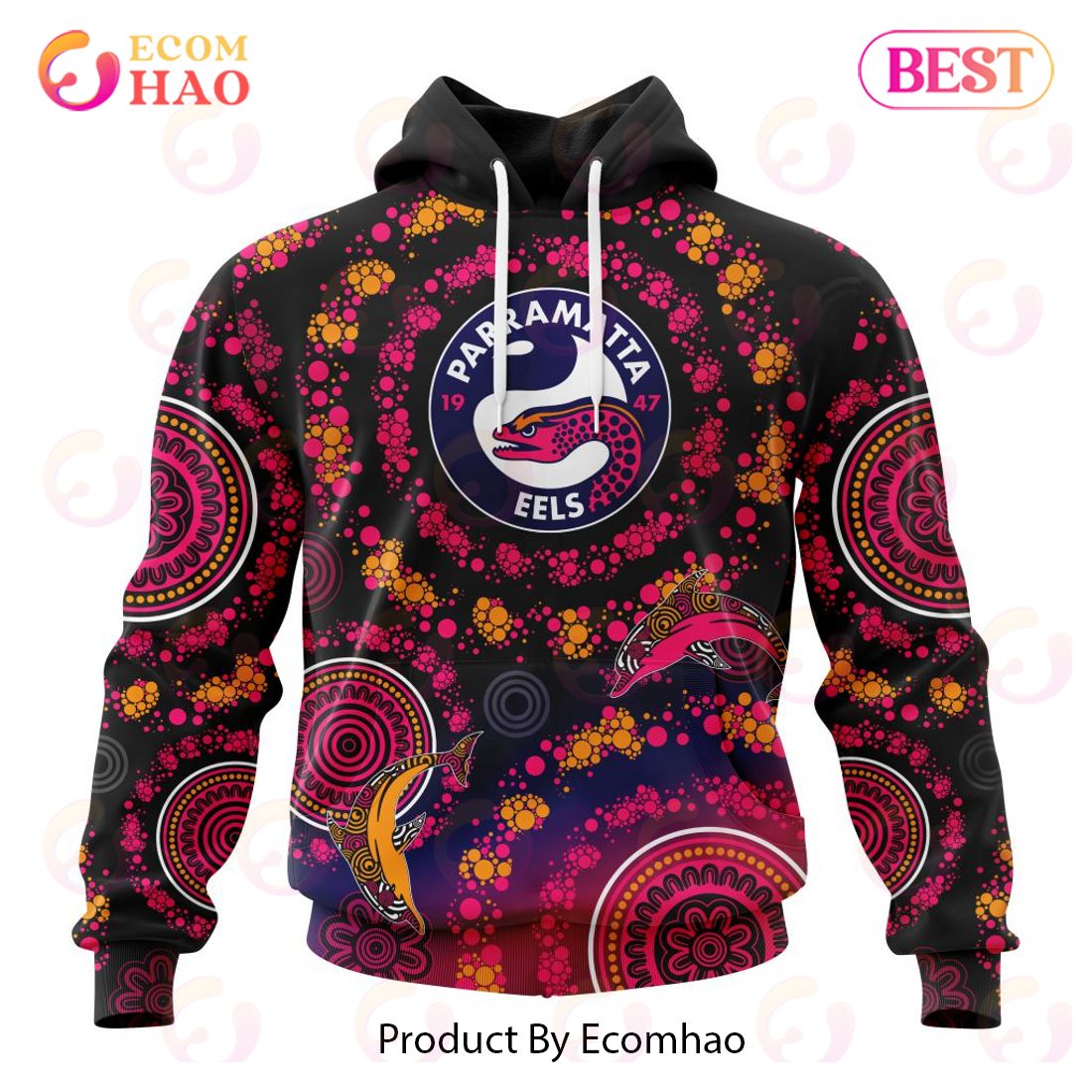 NRL Parramatta Eels Special Pink Breast Cancer Design 3D Hoodie