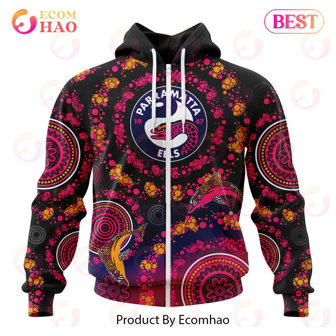 NRL Parramatta Eels Special Pink Breast Cancer Design 3D Hoodie