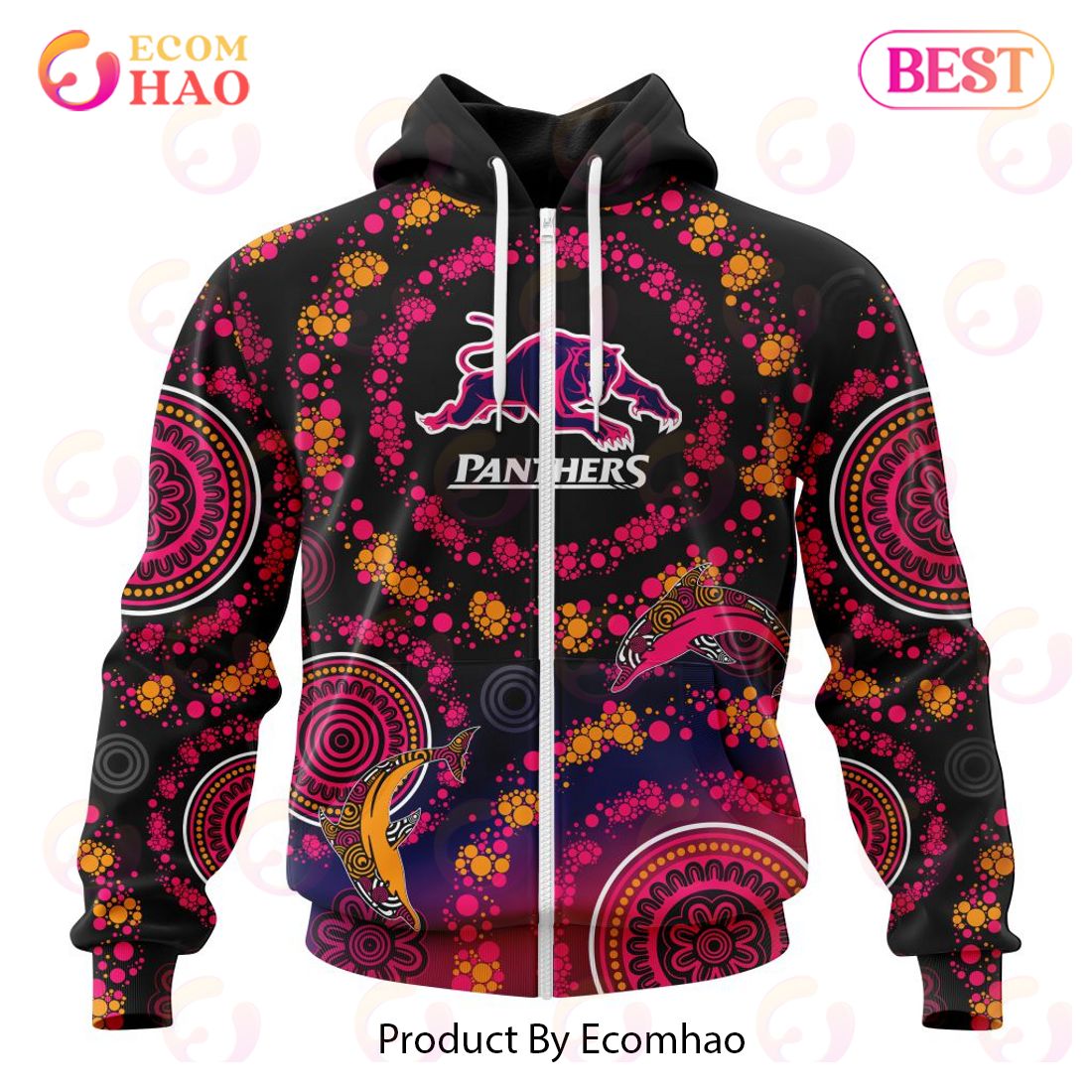 NRL Penrith Panthers Special Pink Breast Cancer Design 3D Hoodie