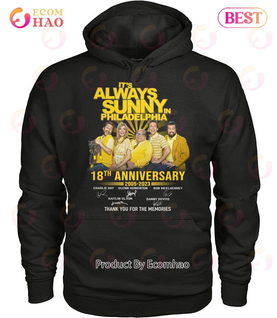 It’s Always Sunny In Philadelphia 18th Anniversary 2005 – 2023 Signed Thank You For The Memories T-Shirt