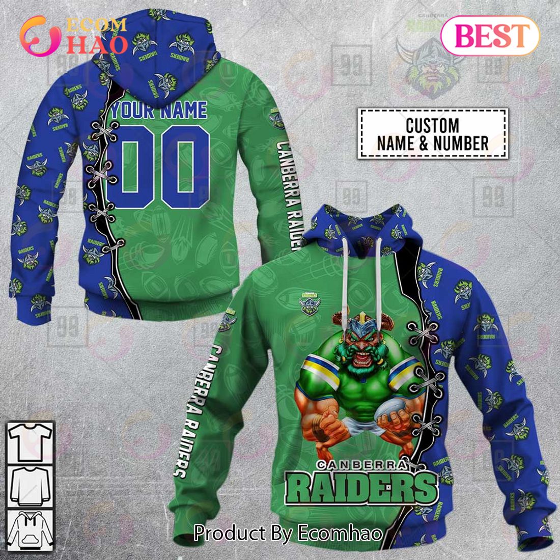 Personalized NRL Warrior Canberra Raiders 3D Hoodie