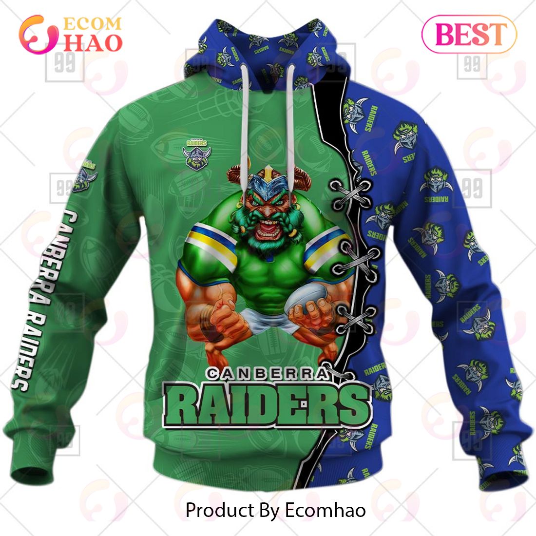 Personalized NRL Warrior Canberra Raiders 3D Hoodie